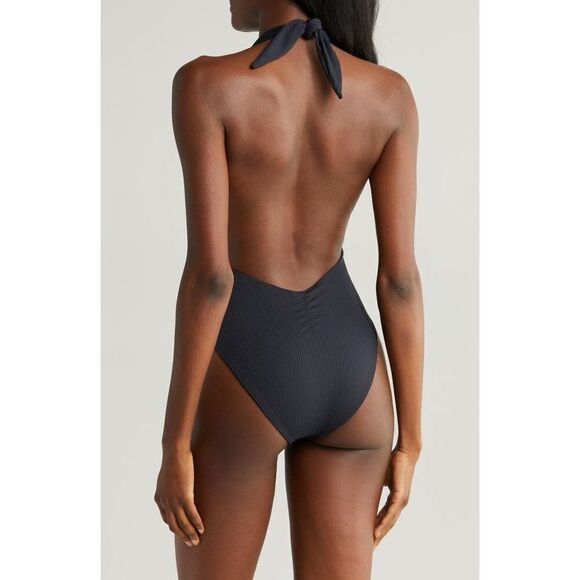 Montce Women's Tropez Tie Waist Halter One Piece Swimsuit SW032 Large NWOT - Picture 3 of 8